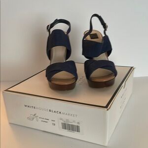 White House Black Market Blue Platform Sandals